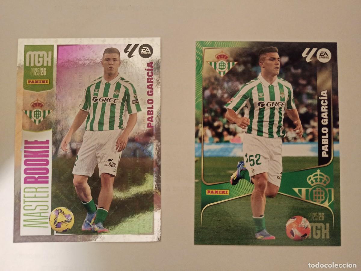 Fu&szlig;ball-Sticker: LOTE 2 ROOKIE CARDS PABLO GARC&Iacute;A BETIS 104 Y 418 MASTER - LIGA MEGACRACKS 2025 2026 25 26 PANINI