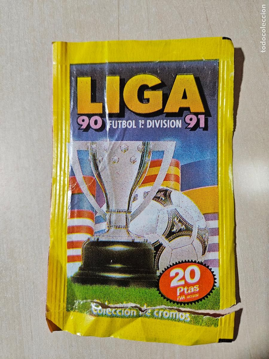 Fu&szlig;ball-Sticker: PANINI LIGA ESTE 1990/1991 SOBRE SIN CROMOS ABIERTO , TRASERA ROJA - 90/91