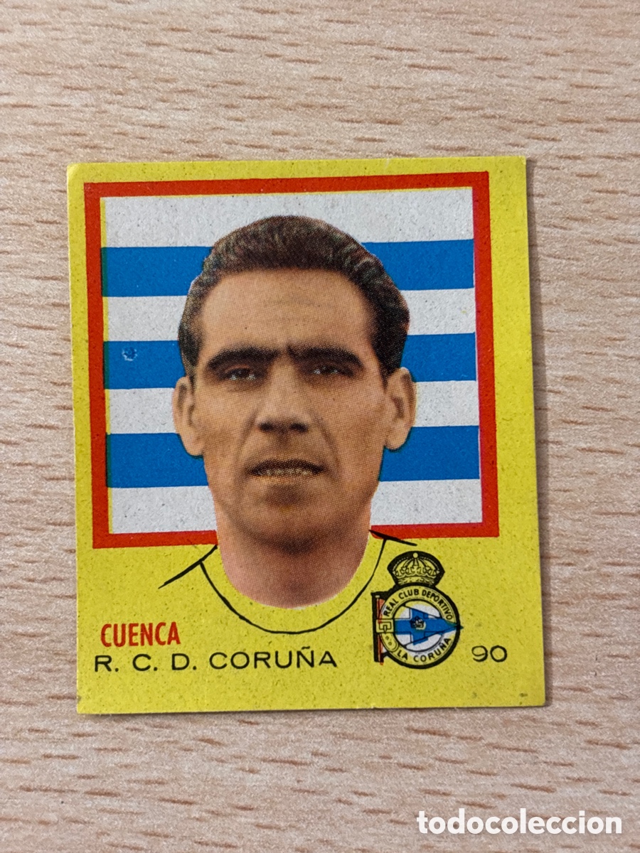 Football Stickers: # 90 Cuenca RCD Coru&ntilde;a Campeones 1957 Ed. Bruguera sin pegar nuevo de sobre