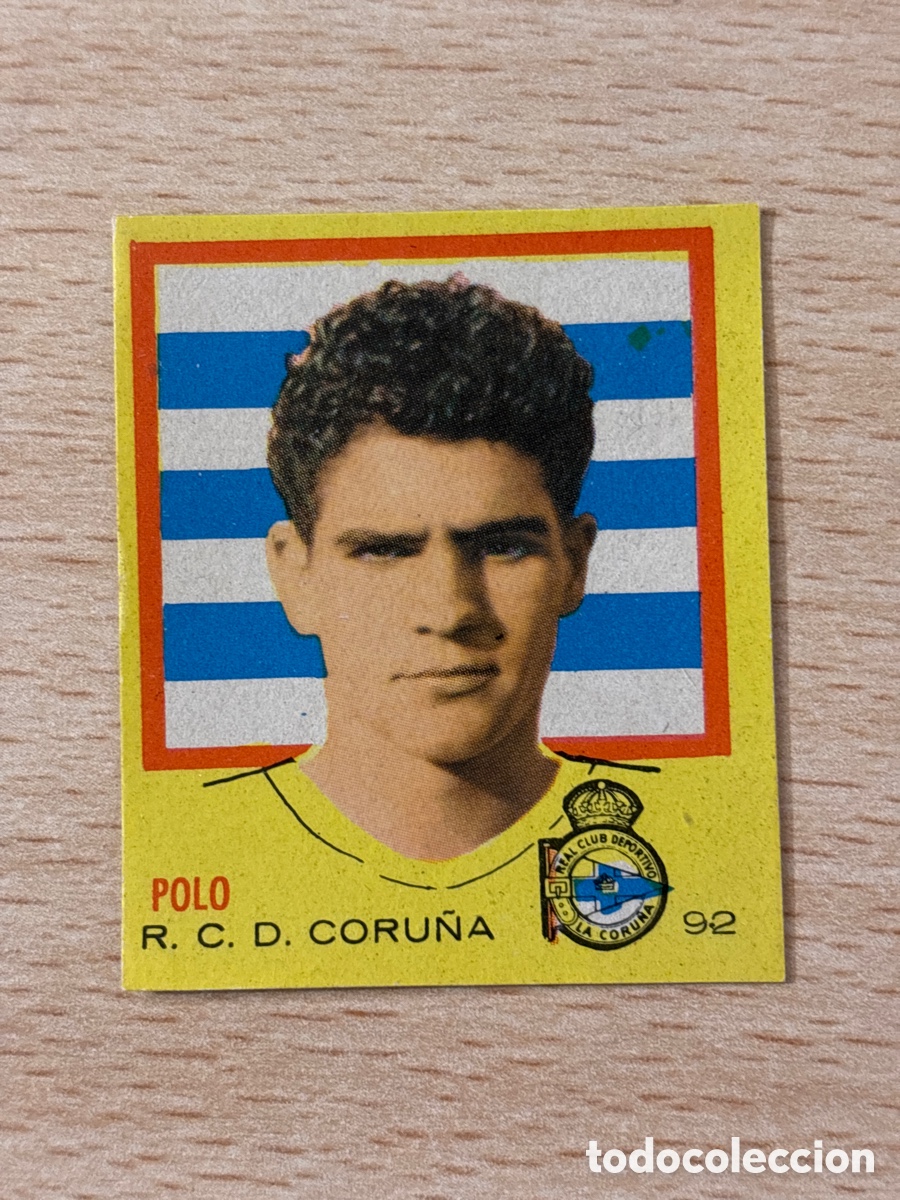 Cromos de F&uacute;tbol: # 92 Polo RCD Coru&ntilde;a Campeones 1957 Ed. Bruguera sin pegar nuevo de sobre