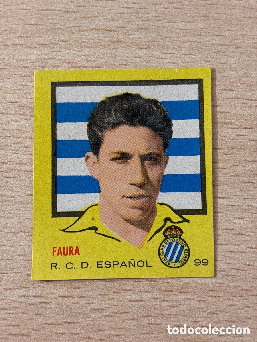 Cromos de f&uacute;tbol: # 99 Faura RCD Coru&ntilde;a Campeones 1957 Ed. Bruguera sin pegar nuevo de sobre