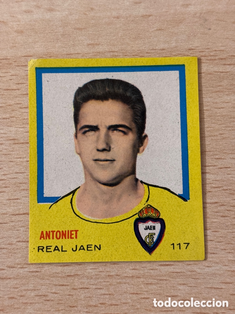 Cromos de F&uacute;tbol: # 117 Antoniet Real Ja&eacute;n Campeones 1957 Ed. Bruguera sin pegar nuevo de sobre
