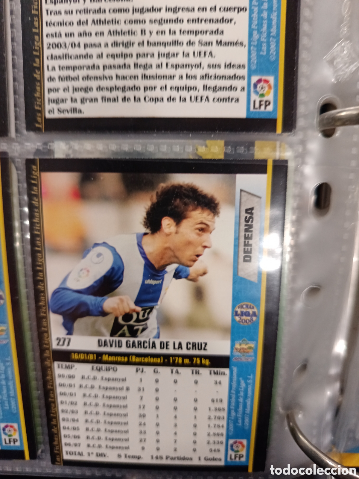 Cromos de F&uacute;tbol: 277 David Garc&iacute;a mundicromo 07/08 liga 2007/2008