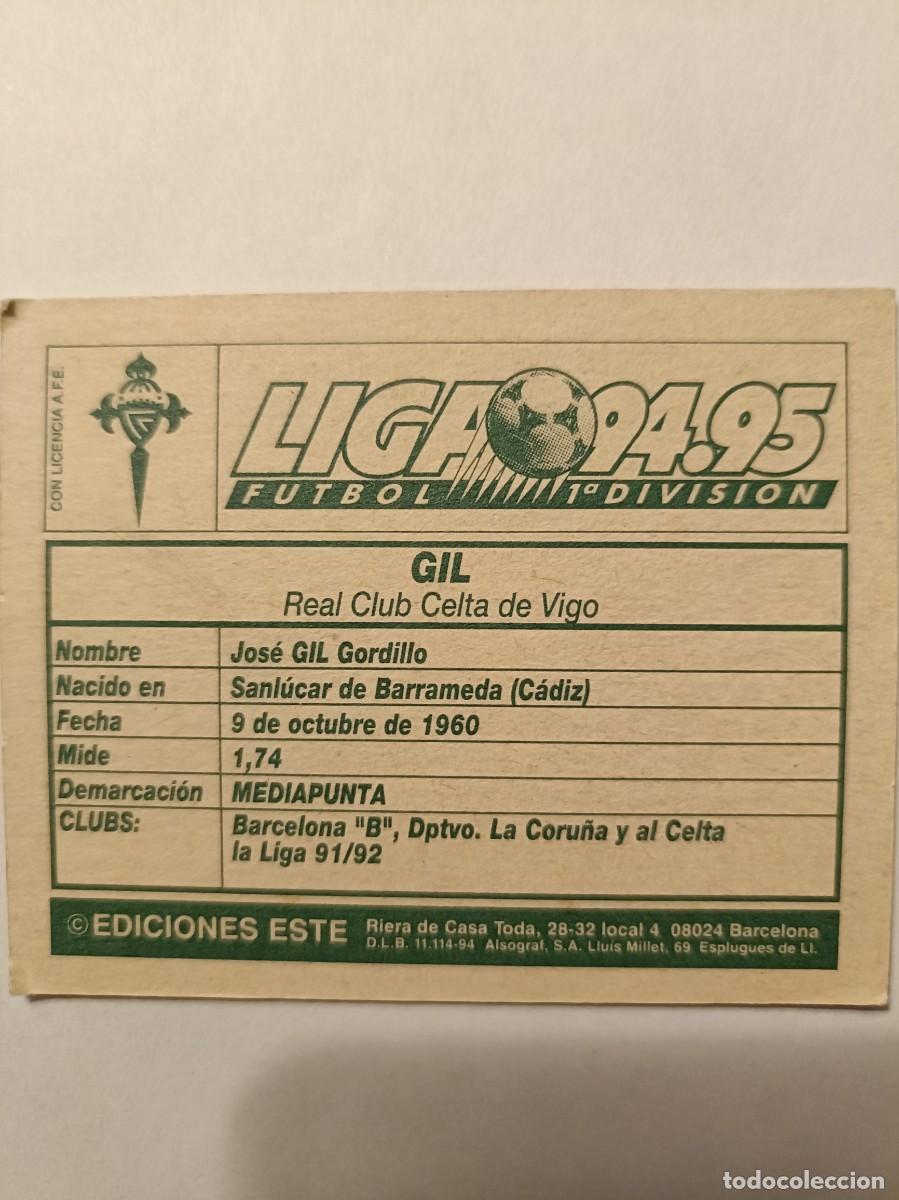 Cromos de f&uacute;tbol: GIL CELTA DE VIGO 94/95 ESTE - Foto 2