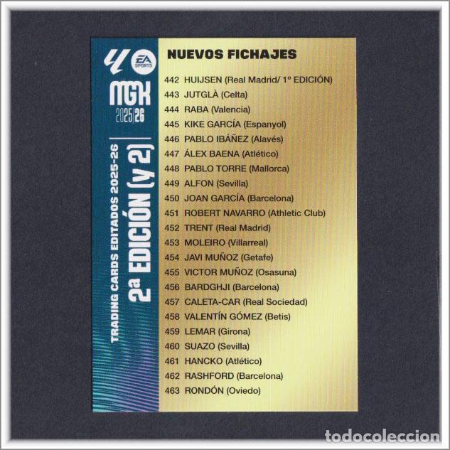 Fu&szlig;ball-Sticker: MEGACRACKS 2025 2026 25 26 PANINI INDICE 2&ordf; EDICI&Oacute;N 2 NUEVOS FICHAJES COLECCI&Oacute;N LIGA MGK 2&ordf; ED
