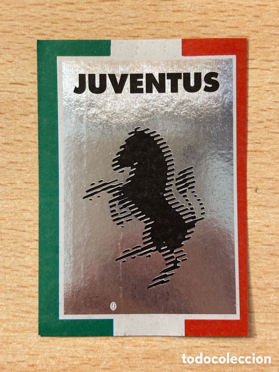 Fu&szlig;ball-Sticker: Escudo Juventus AIC Liga Italiana Futbol Calcio 1993 sin pegar