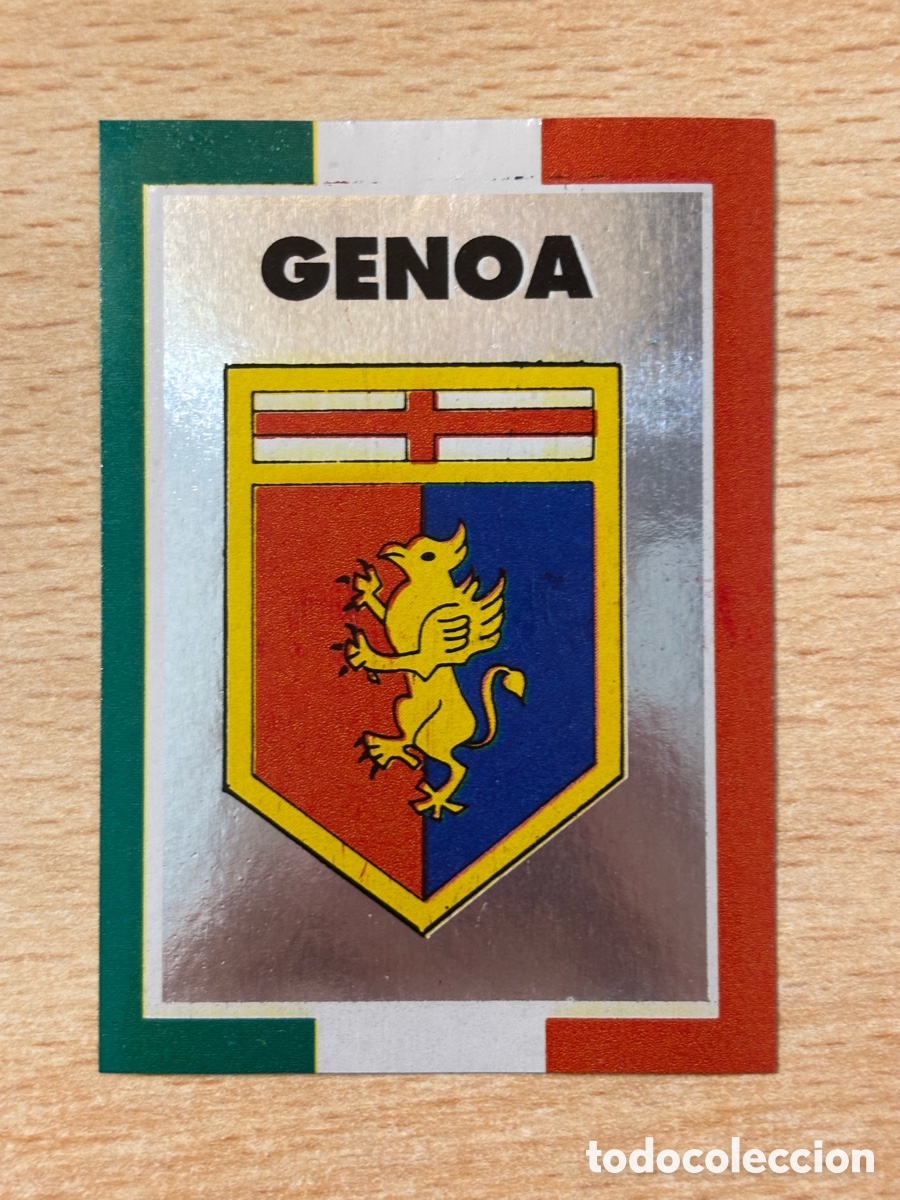 Fu&szlig;ball-Sticker: Escudo Genoa AIC Liga Italiana Futbol Calcio 1993 sin pegar