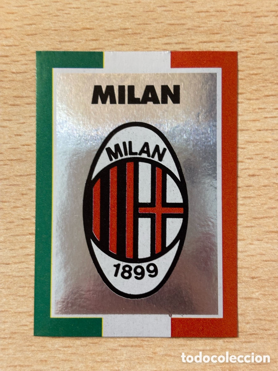 Fu&szlig;ball-Sticker: Escudo AC Milan AIC Liga Italiana Futbol Calcio 1993 sin pegar