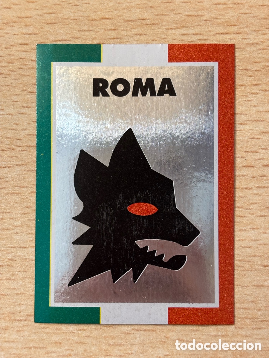Fu&szlig;ball-Sticker: Escudo Roma AIC Liga Italiana Futbol Calcio 1993 sin pegar