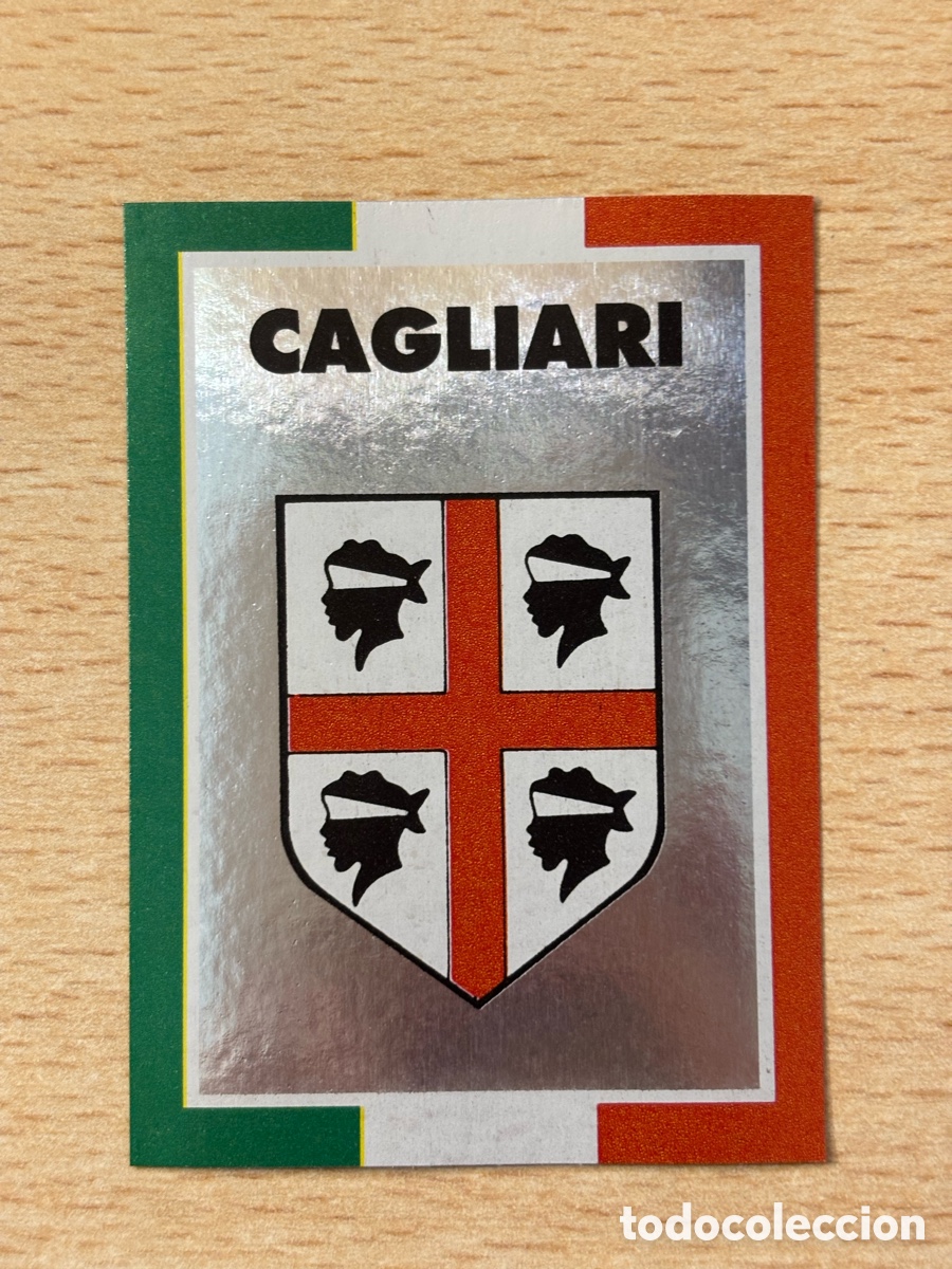 Figurine di Calcio: Escudo Cagliari AIC Liga Italiana Futbol Calcio 1993 sin pegar