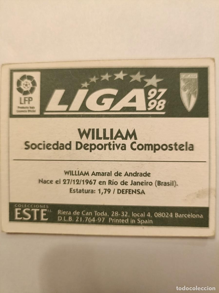 Cromos de f&uacute;tbol: WILLIAM S.D. COMPOSTELA 97/98 ESTE - Foto 2