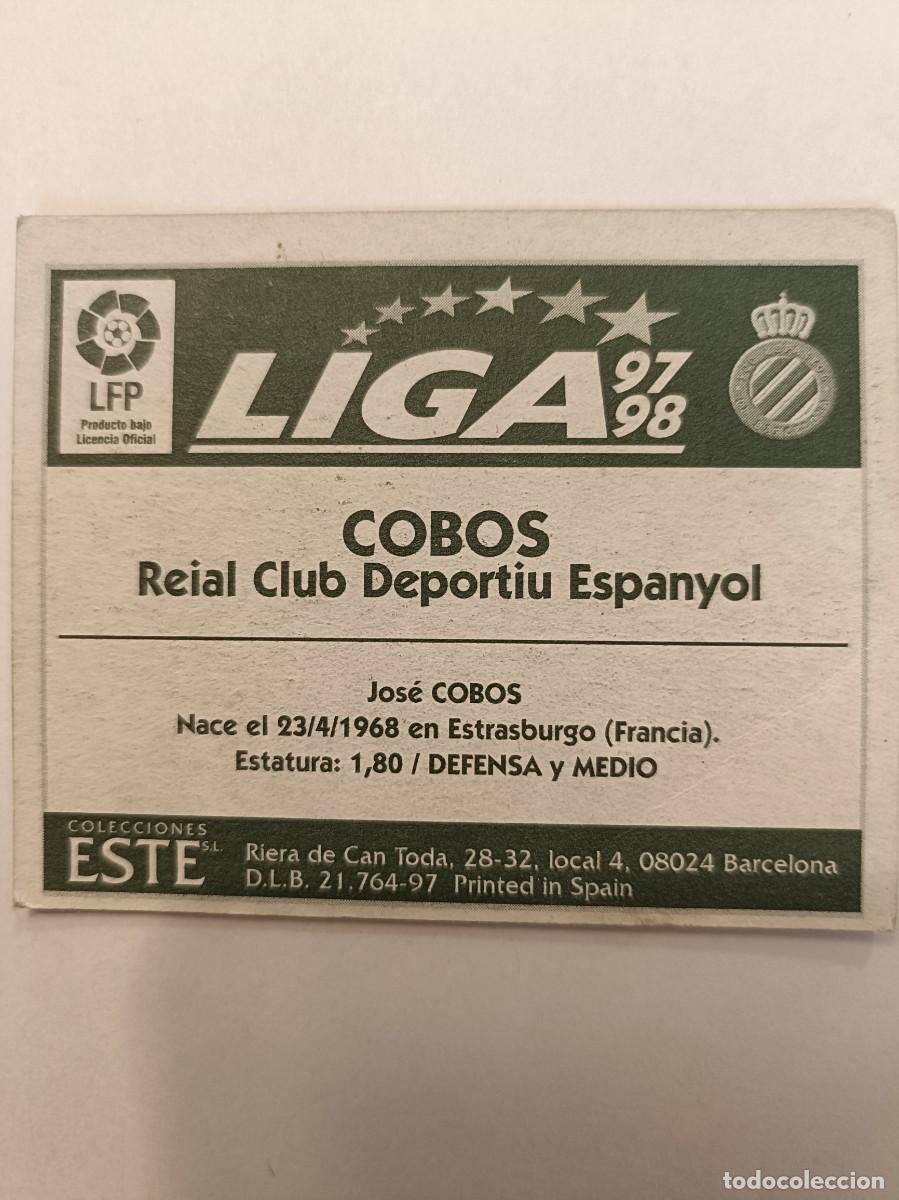 Cromos de f&uacute;tbol: COBOS R.C.D. ESPANYOL 97/98 ESTE - Foto 2