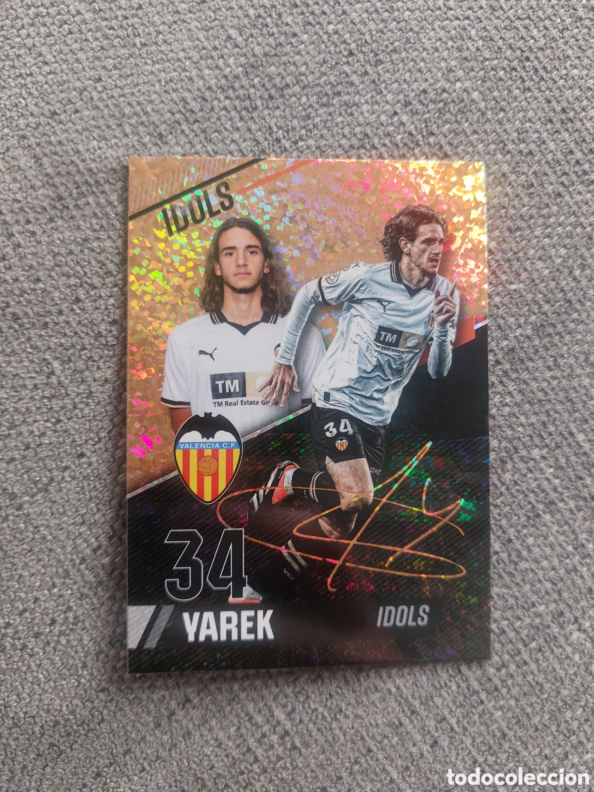 Cromos de F&uacute;tbol: FRAGMENT GOLD 25 YAREK IDOLS VALENCIA CF MUNDICROMO 23 24 2023 2024 ADNVCF FOOTBALL TREASURE