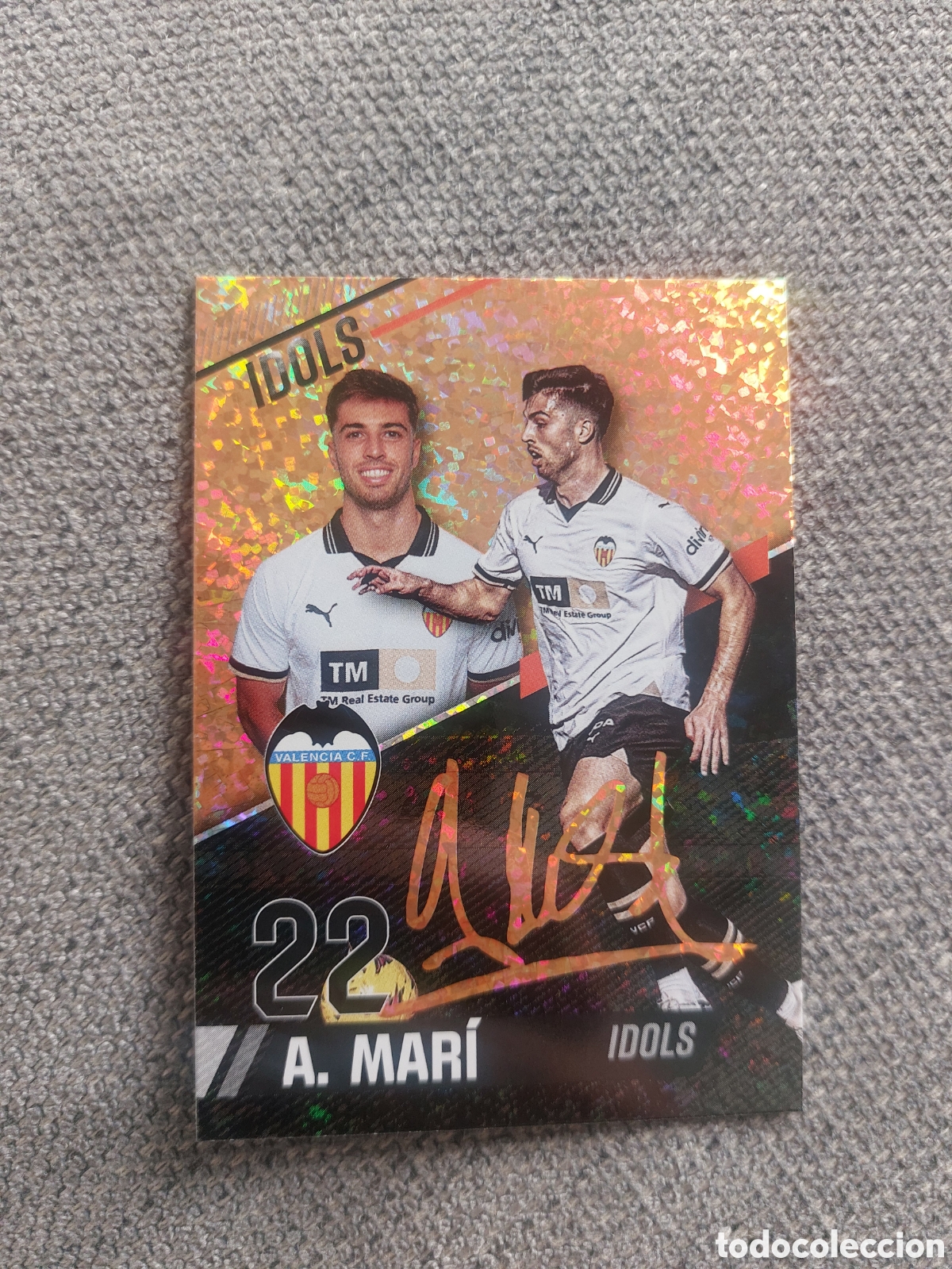 Cromos de F&uacute;tbol: FRAGMENT GOLD 20 ALBERTO IDOLS VALENCIA CF MUNDICROMO 23 24 2023 2024 ADNVCF FOOTBALL TREASURE