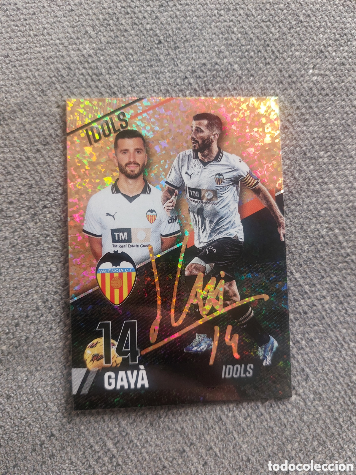 Cromos de F&uacute;tbol: FRAGMENT GOLD 12 GAYA IDOLS VALENCIA CF MUNDICROMO 23 24 2023 2024 ADNVCF FOOTBALL TREASURE