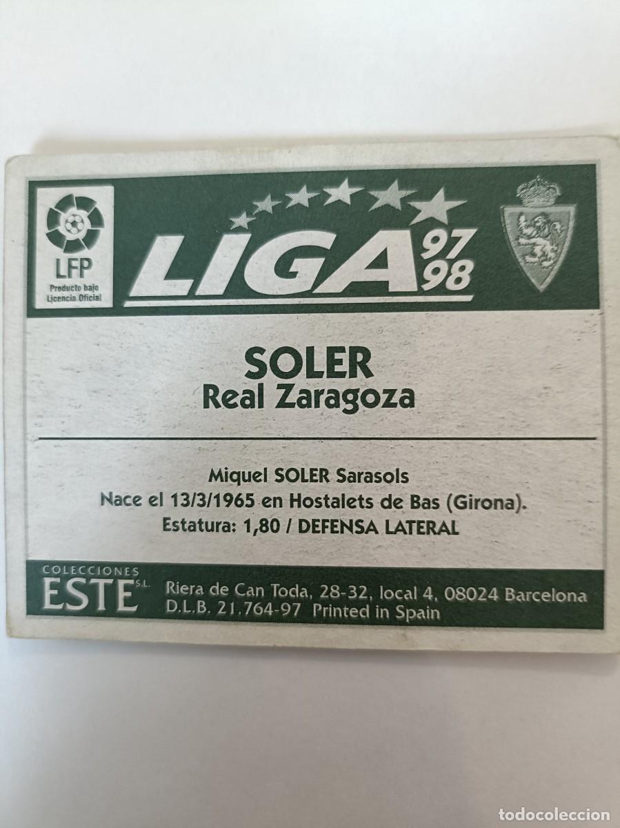 Cromos de f&uacute;tbol: SOLER REAL ZARAGOZA 97/98 ESTE - Foto 2