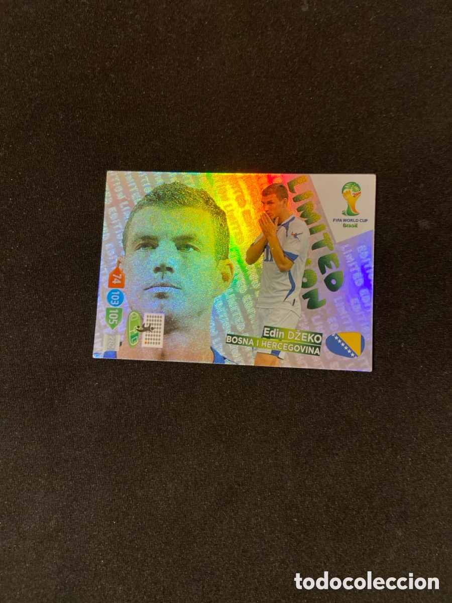 Cromos de F&uacute;tbol: DZEKO LIMITED EDITION PANINI ADRENALYN MUNDIAL 2014 BRASIL 14 FUTBOL EDICION LIMITADA CARTA A-1
