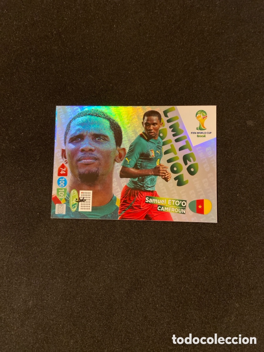 Cromos de F&uacute;tbol: ETO&rsquo;O ETOO LIMITED EDITION PANINI ADRENALYN MUNDIAL 2014 BRASIL 14 FUTBOL EDICION LIMITADA CARTA A-1