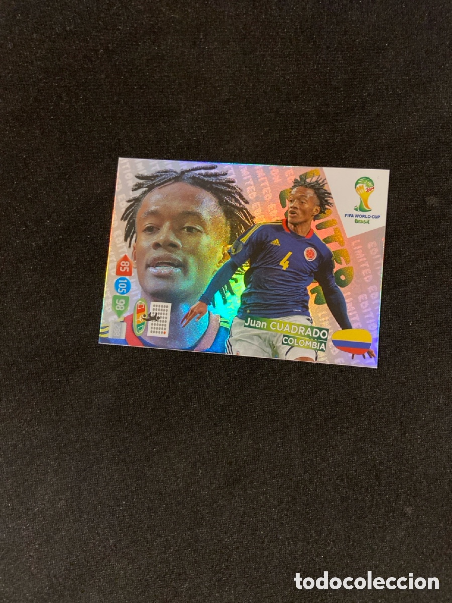 Cromos de F&uacute;tbol: CUADRADO LIMITED EDITION PANINI ADRENALYN MUNDIAL 2014 BRASIL 14 FUTBOL EDICION LIMITADA CARTA A-1