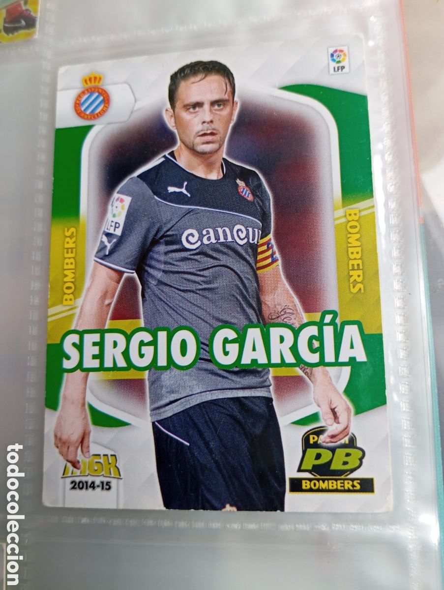 Cromos de Futebol: Sergio Garcia Bombers RCD Espanyol Ficha Cromo futbol Megacrack 2014-2015 Liga BBVA MGK 14-15 Panini