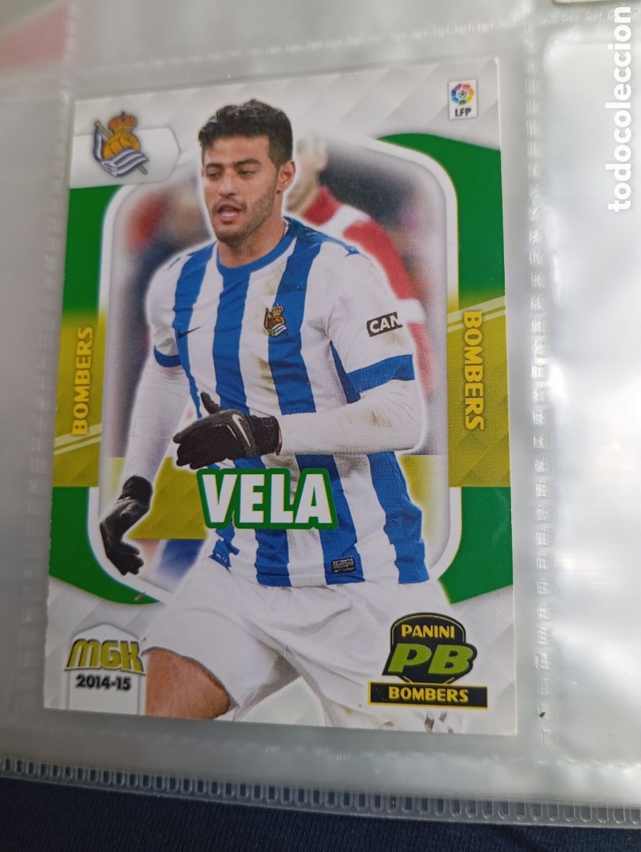 Fu&szlig;ball-Sticker: Vela Bombers Real Sociedad Ficha Cromo futbol Megacracks 2014-2015 Liga BBVA MGK 14-15 Panini