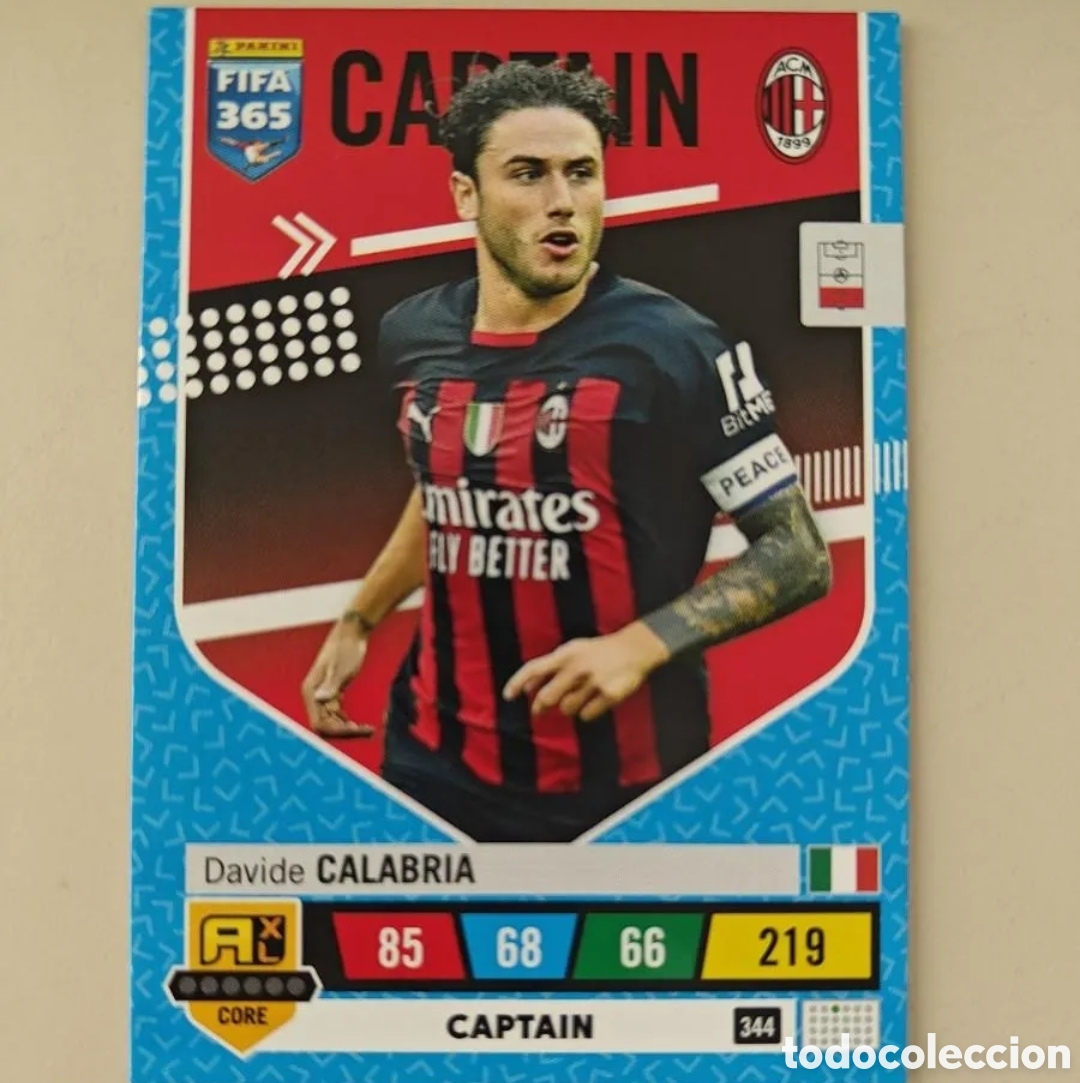 Fu&szlig;ball-Sticker: 344 Calabria, AC Mil&aacute;n, Captain, Panini Adrenalyn XL Fifa 365 2022 2023 22 23