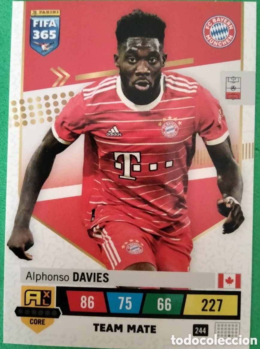 Fu&szlig;ball-Sticker: DAVIES 244 BAYERN MUNICH ADRENALYN A 365 FIFA 2023 PANINI A365 PERFECTO ESTADO CROMO