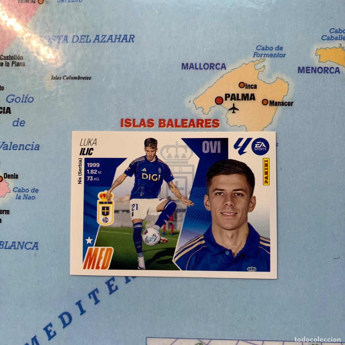 Cromos de f&uacute;tbol: Ilic n&uacute;mero 15 del Oviedo corregido cromo liga este 25-26 2025-2026