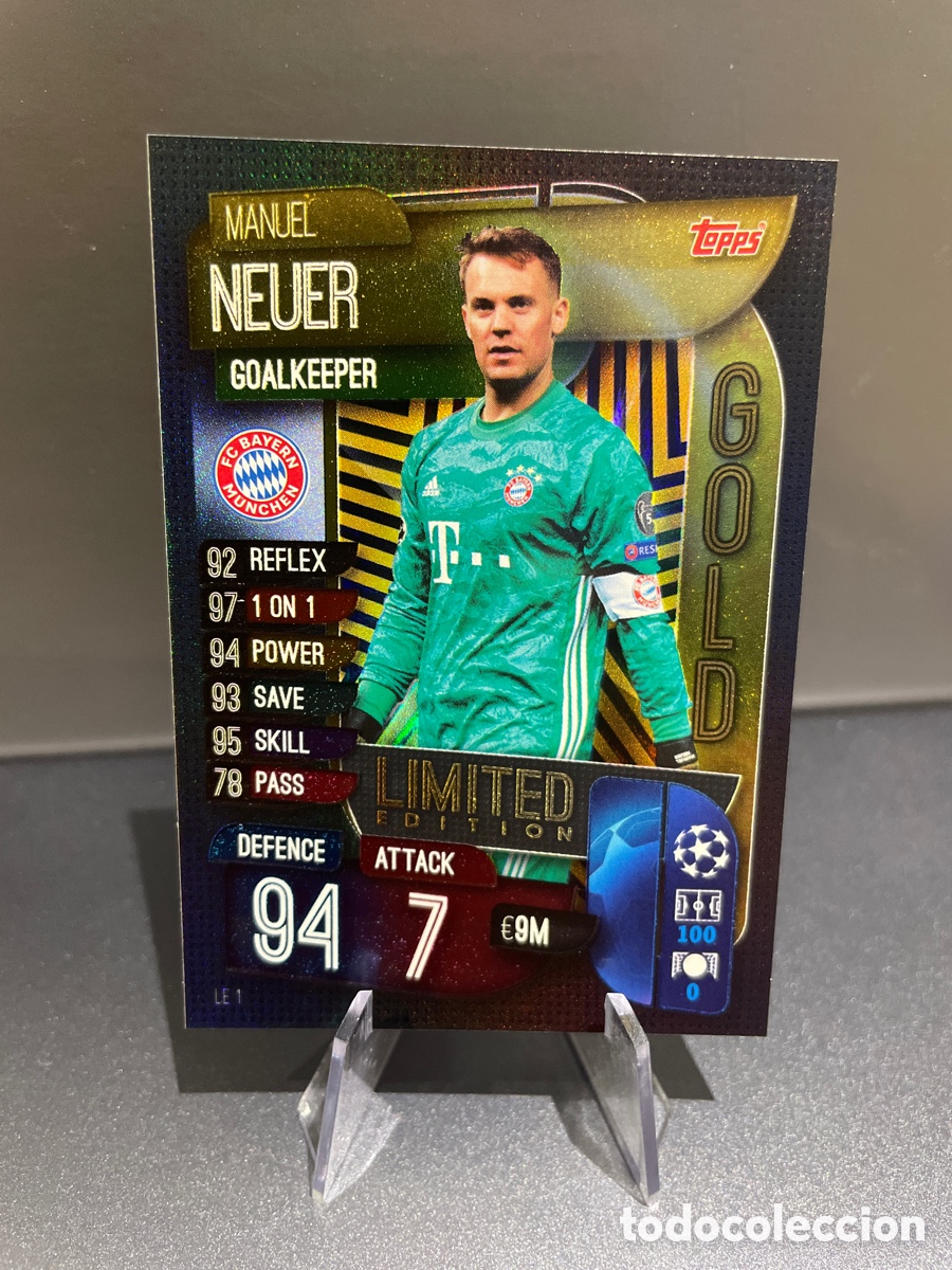 Cromos de f&uacute;tbol: Neuer LE 1 Gold Limited Edition Match Attax 2019-20 2019 2020 Topps