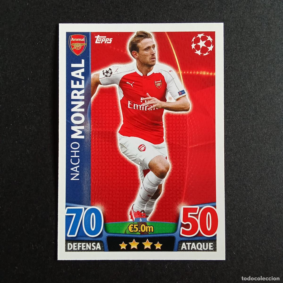 Cromos de f&uacute;tbol: CHAMPIONS LEAGUE MATCH ATTAX 2015 2016 15 16 TOPPS 6 MONREAL ARSENAL