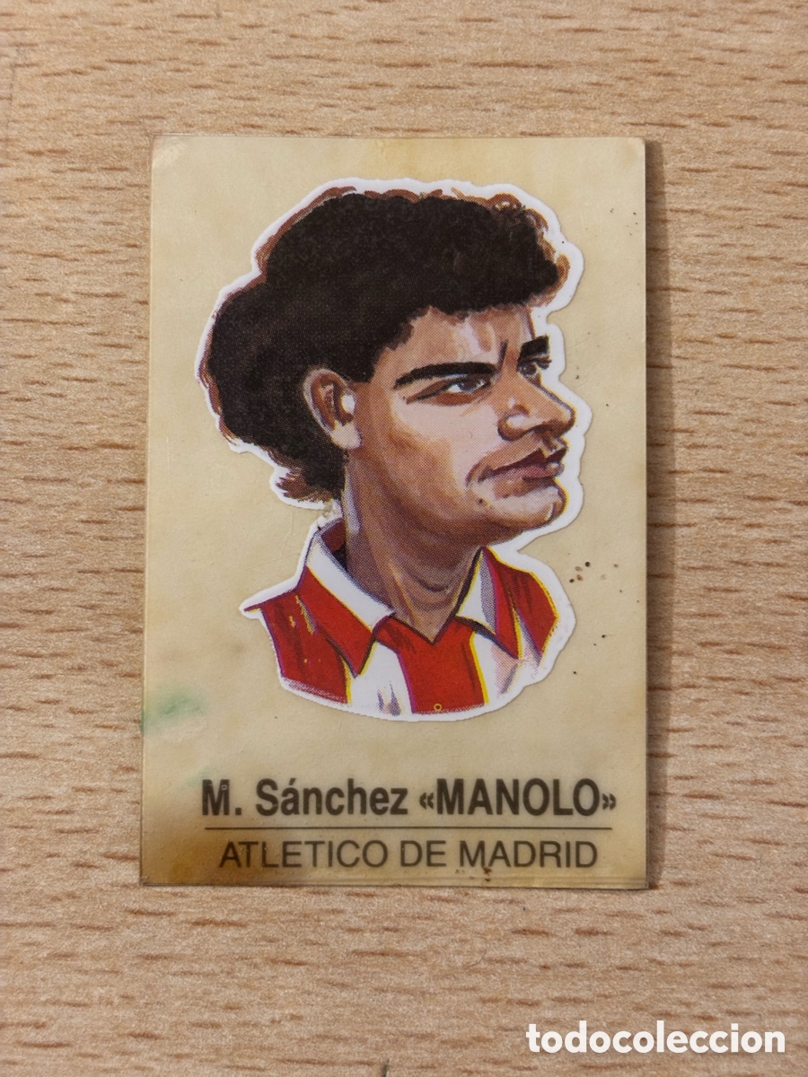 Cartes &agrave; collectionner de Football: # 27 Manolo Atl&eacute;tico de Madrid Caricaturas de futbolistas Bollycao 1990-91