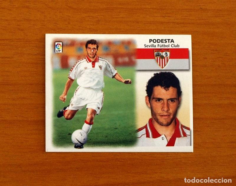 Cartes &agrave; collectionner de Football: Sevilla - Podesta - Fichaje n&ordm; 34 - Ediciones Este Liga 1999-2000, 99-00 - Nunca pegado