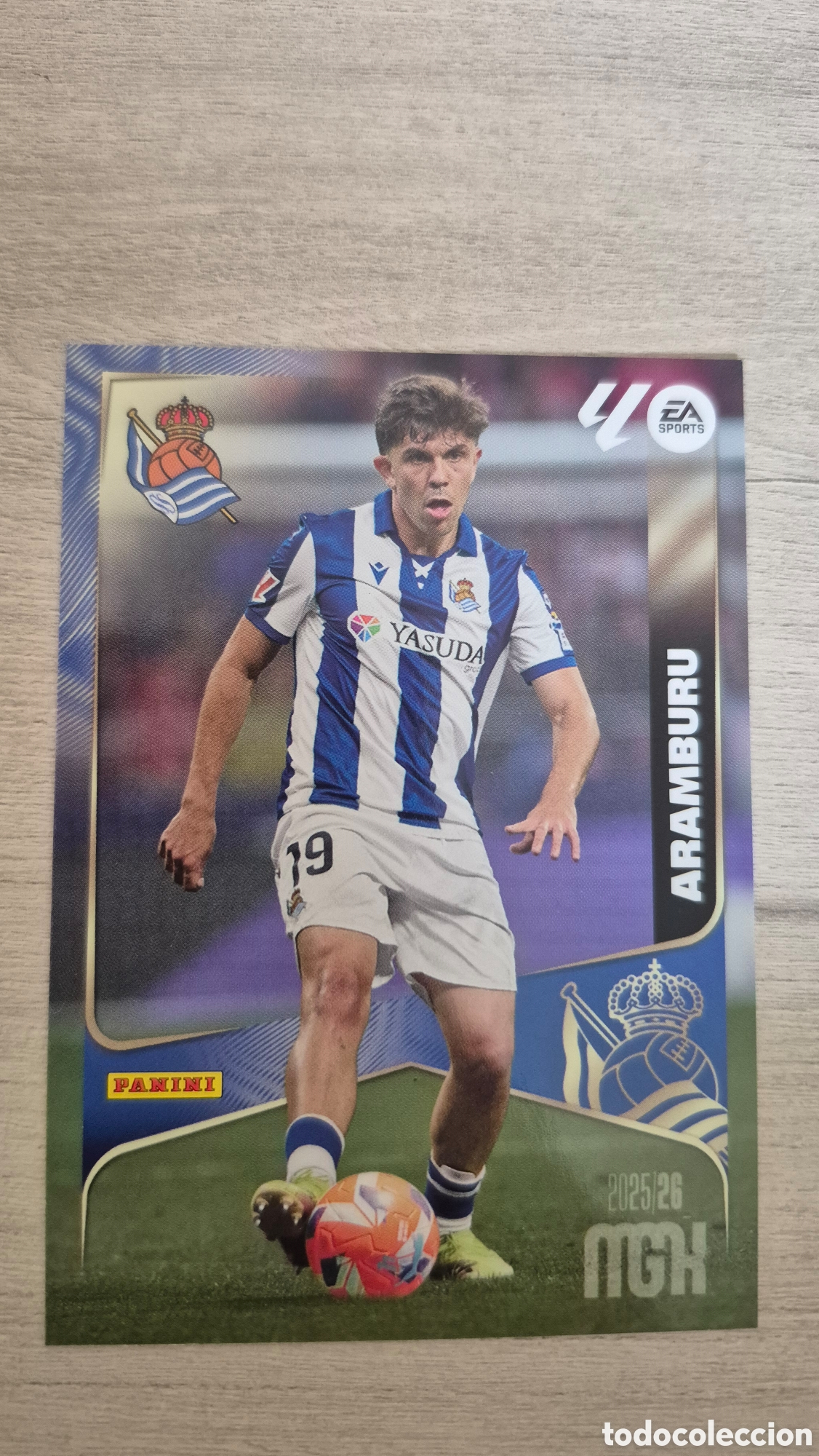 Football Stickers: N&deg;310 Real Sociedad Aramburu Megacracks 25/26