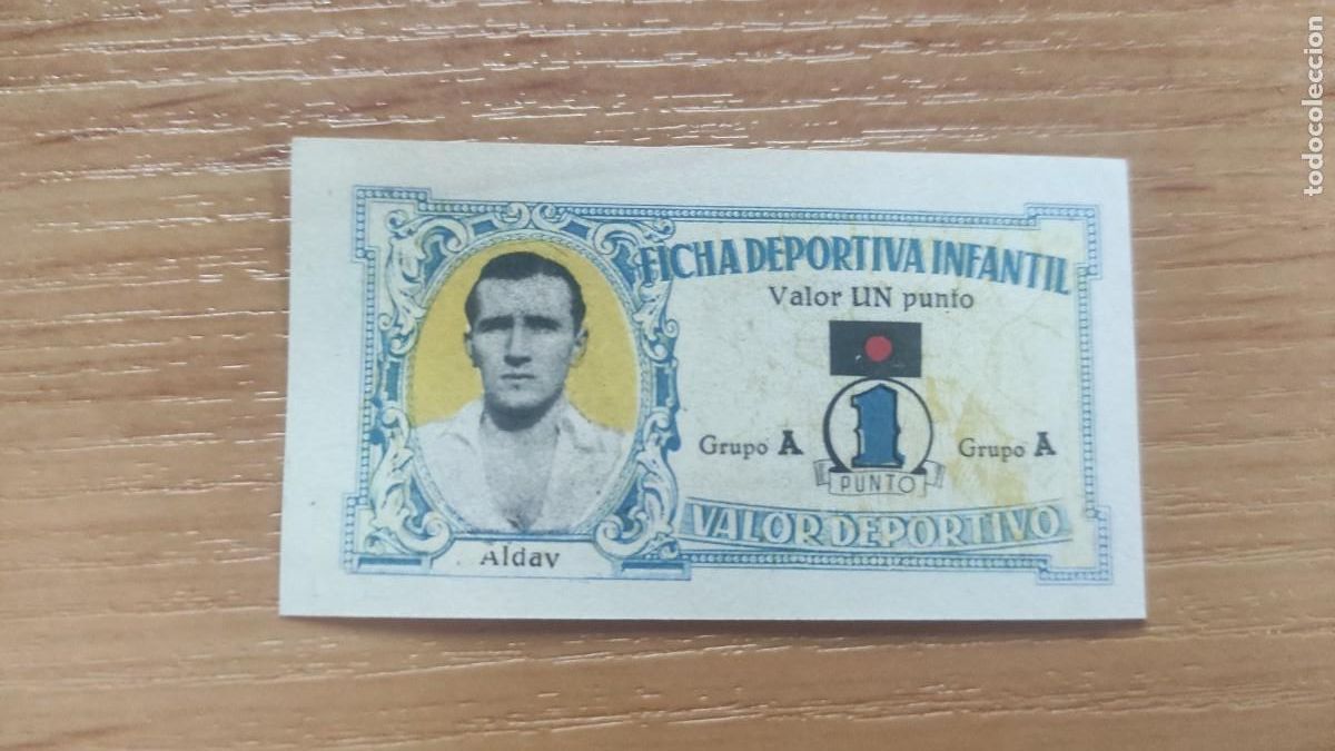 Cromos de f&uacute;tbol: Ficha deportiva Infantil Real Madrid. 1943 1944. Alday
