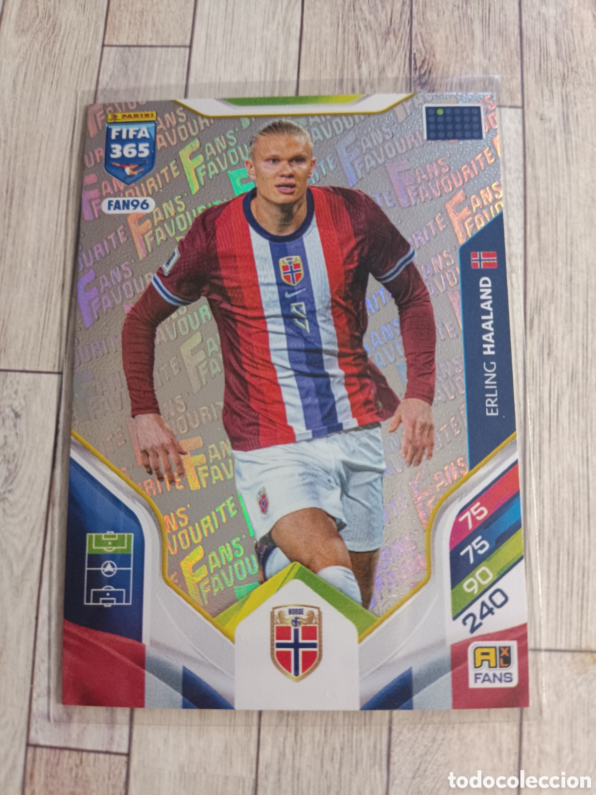 Cromos de F&uacute;tbol: FAN96 HAALAND NORUEGA FANS FAVOURITE FAN 96 ADRENALYN XL FIFA 365 PANINI 2026