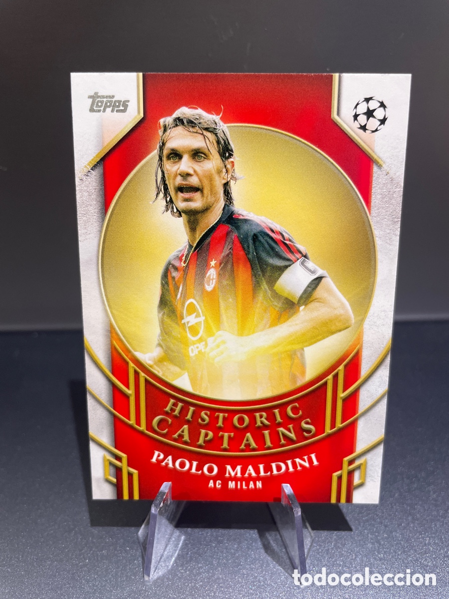 Football Stickers: Paolo Maldini HC-1 Historic Captains Topps UEFA Clubs Competition 2024-25 Milan