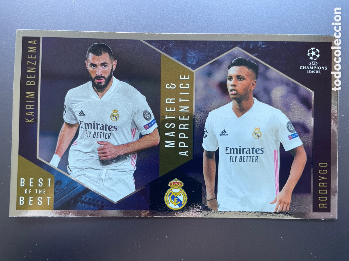 Cromos de F&uacute;tbol: Benzema Rodrygo 140 Master & Apprentice Best of the Best UCL 2020-21 Topps Real Madrid