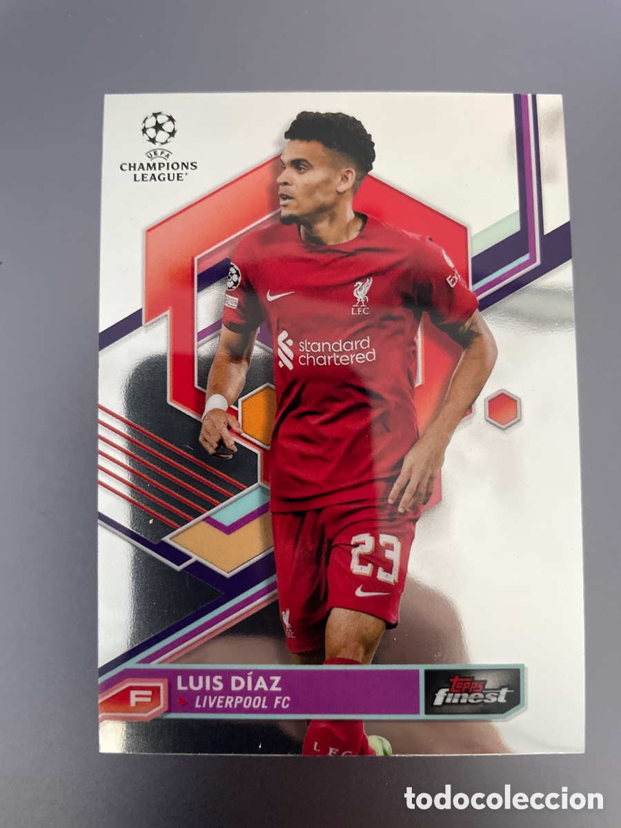 Cromos de F&uacute;tbol: Luis Diaz 96 Topps Finest UCL 2022-23 Liverpool