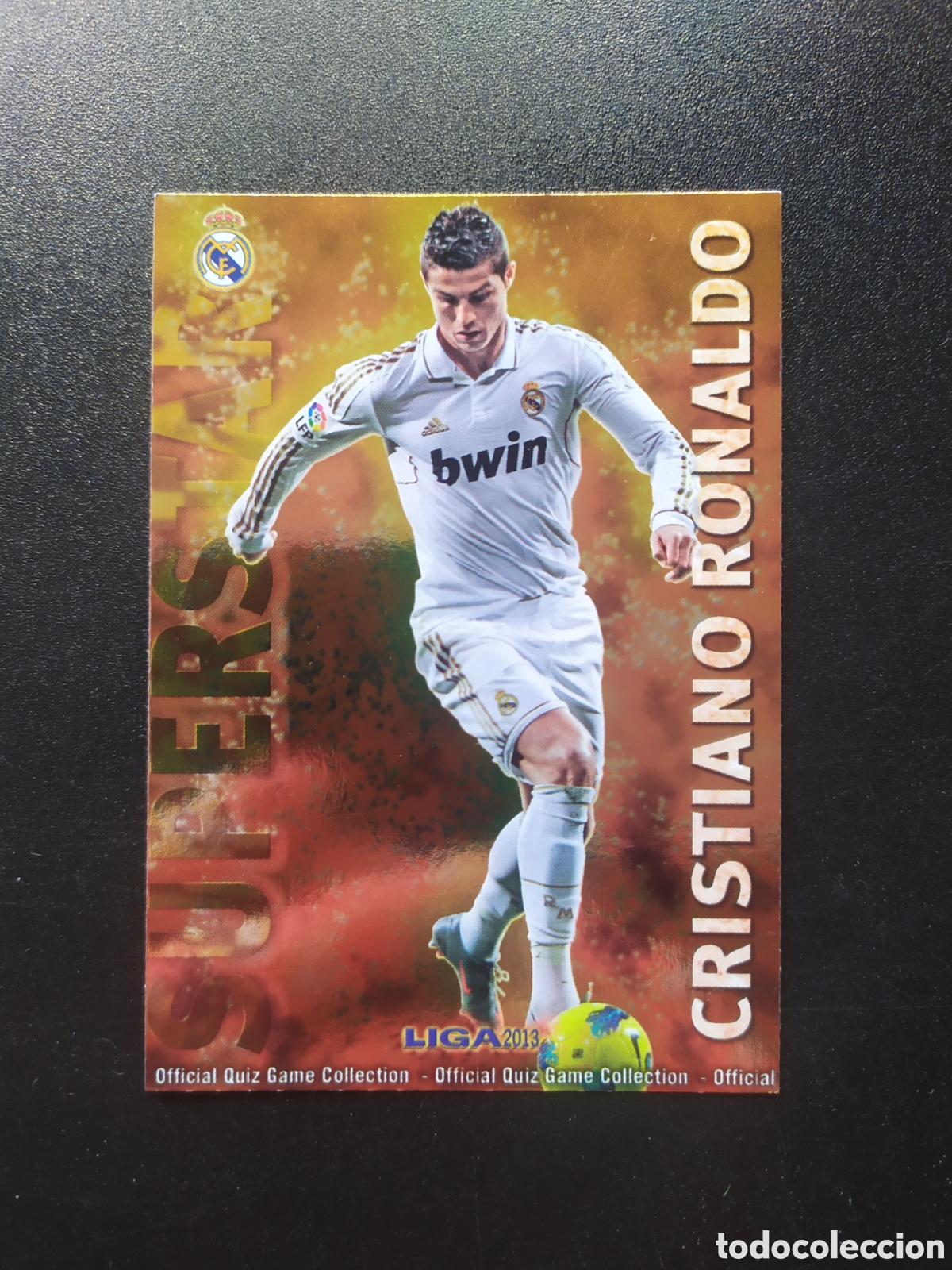 Cromos de Futebol: Mundicromo fichas Liga 2012 2013 12 13 Cristiano Ronaldo superstar brillo liso n&deg; 27 Real Madrid
