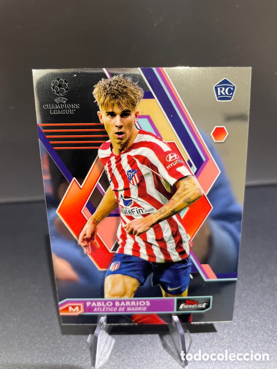 Cartes &agrave; collectionner de Football: Pablo Barrios 86 Rookie Topps Finest UCL 2022-23 Atletico de Madrid