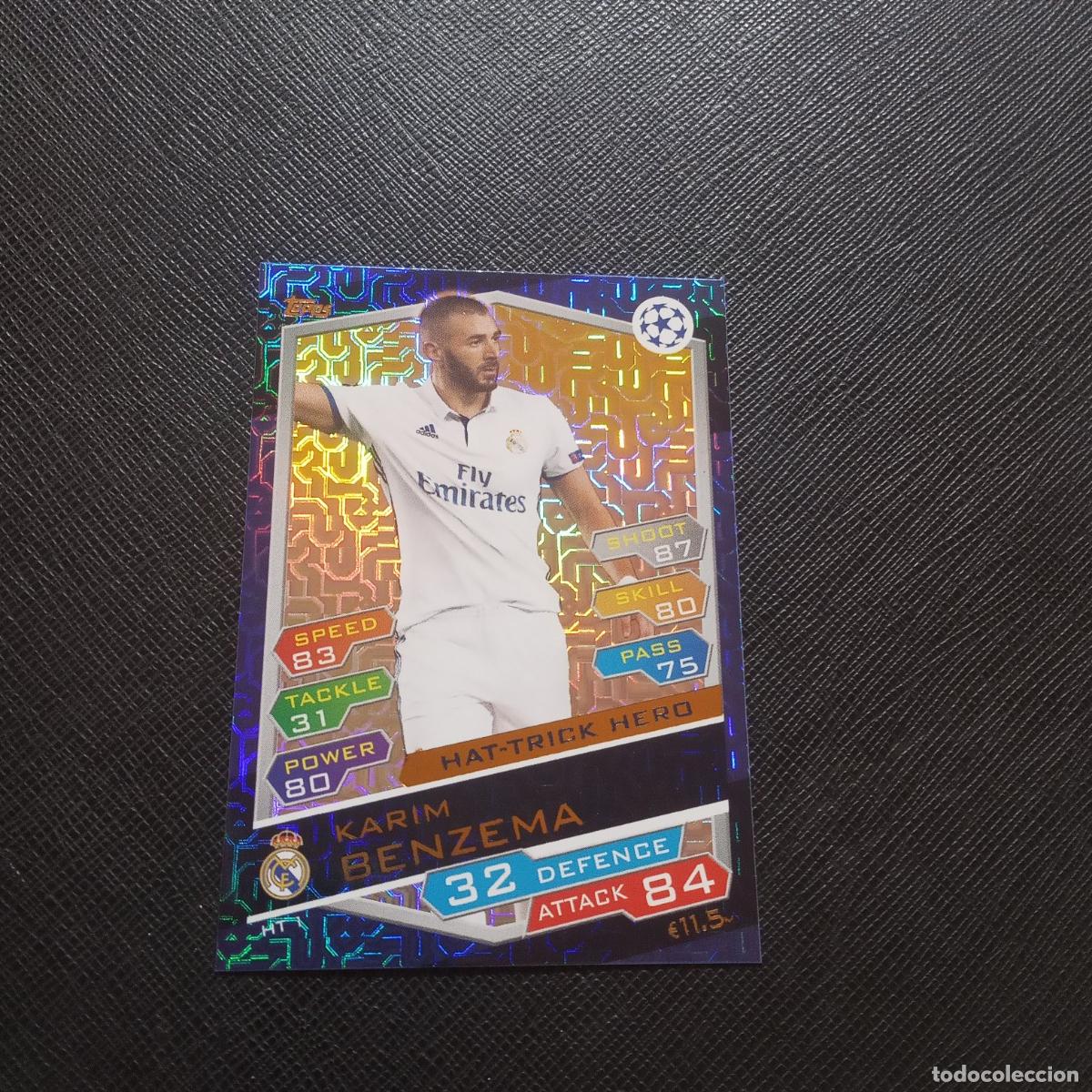 Cromos de F&uacute;tbol: BENZEMA REAL MADRID TOPPS MATCH ATTAX 2016 2017 FUTBOL 16 17 CROMO - A173 PG50 HACK TRICK HERO