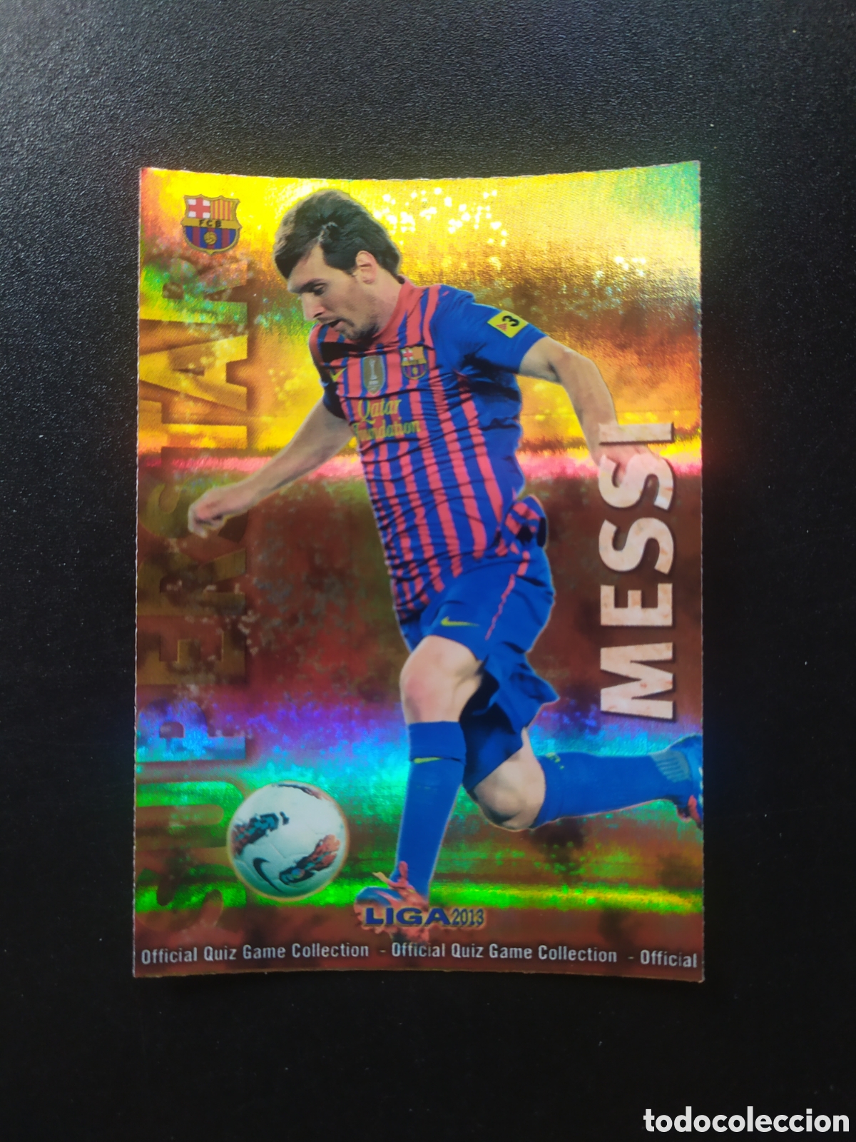 Cromos de Futebol: Mundicromo fichas Liga 2012 2013 12 13 Messi superstar brillo rayas n&deg; 53 Barcelona