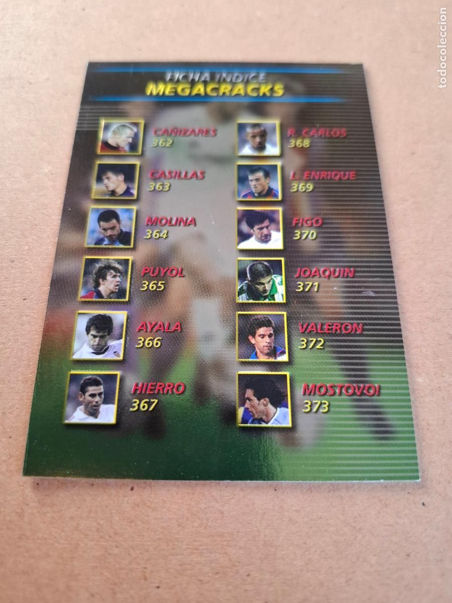 Football Stickers: MEGAFICHAS 2002 2003 02 03 - PANINI - 361 &Iacute;NDICE MEGACRACKS - CP2
