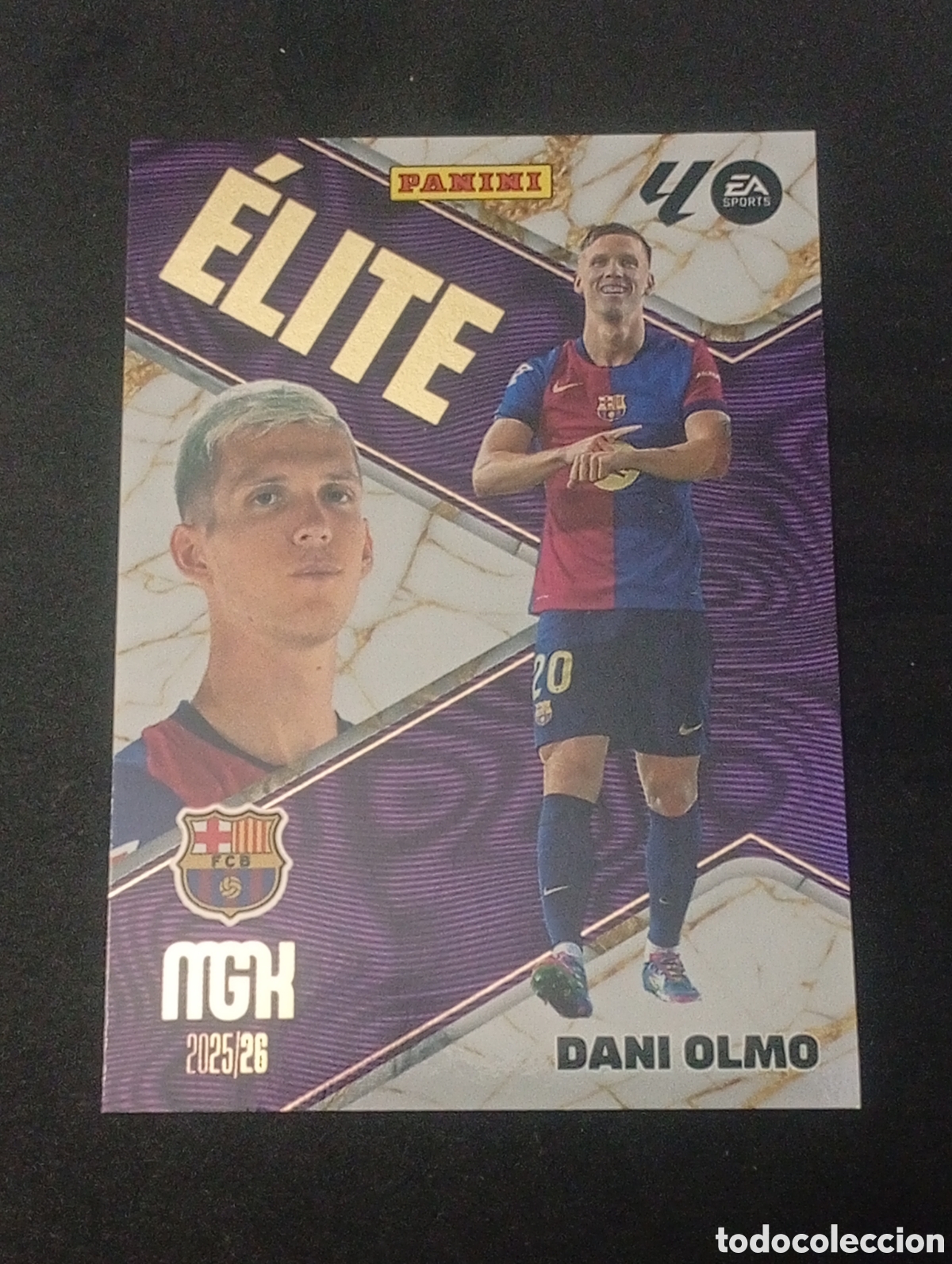 Fu&szlig;ball-Sticker: 4 elite DANI OLMO BARCELONA MEGACRACKS 2025 2026 25 26 CROMO CARD TOPPS
