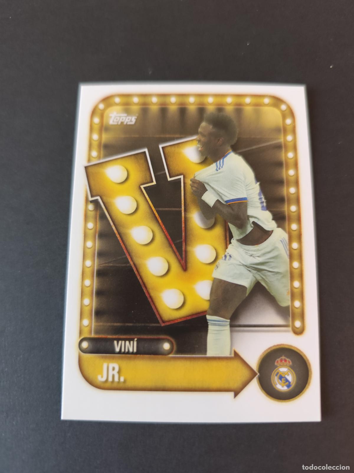 Football Stickers: 27 VINICIUS REAL MADRID NAME IN LIGHTS COLLECTORS TIN TOPPS 2025 2026 25 26