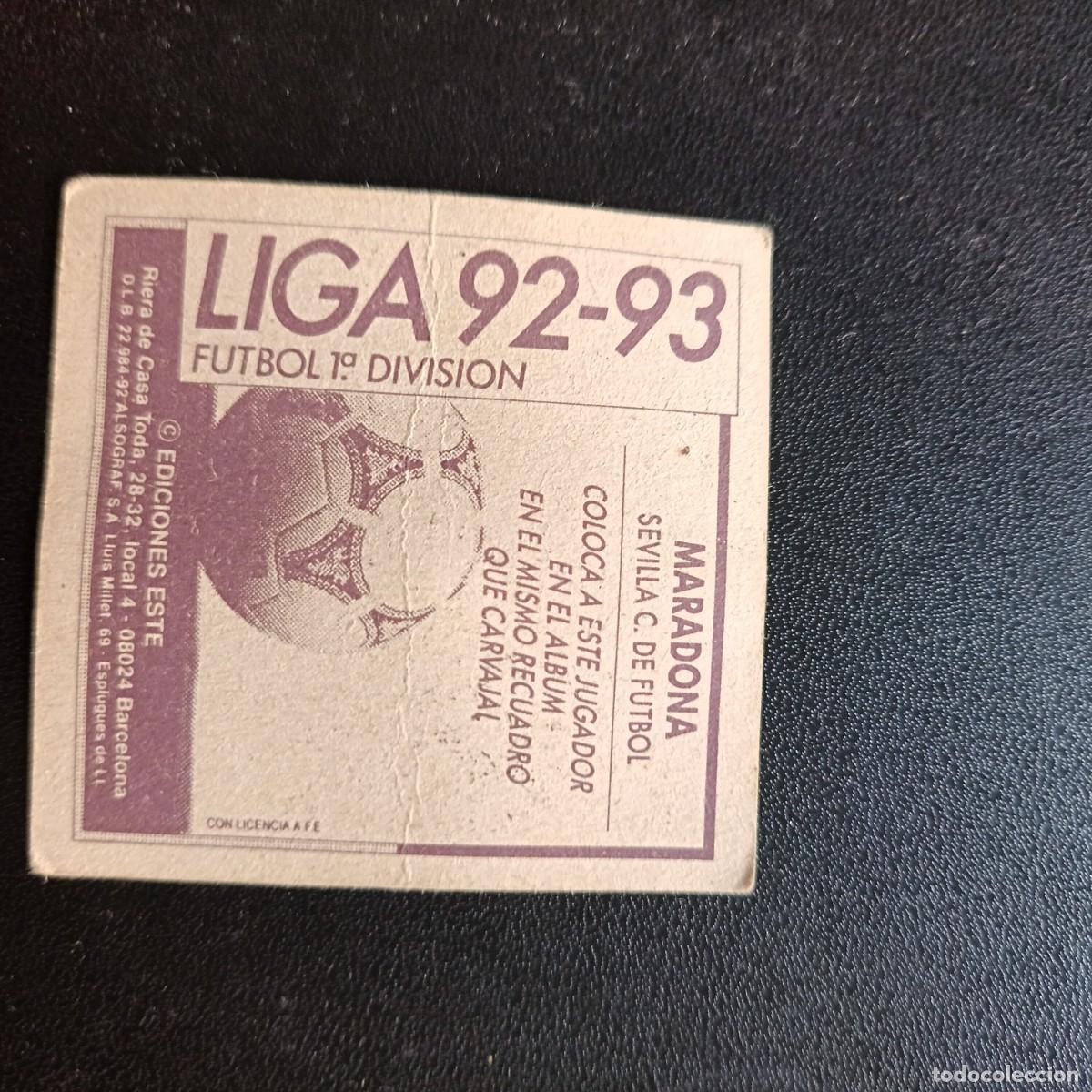 Cromos de f&uacute;tbol: Maradona cromo 92/93 - Foto 2