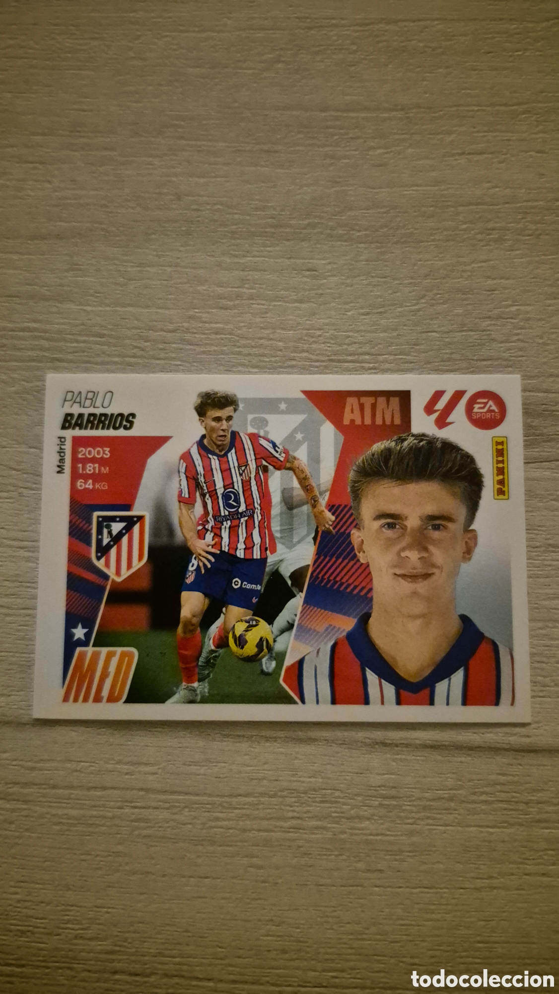 Cromos de f&uacute;tbol: N&deg;13 Atl&eacute;tico de Madrid Barrios Liga Este 25/26