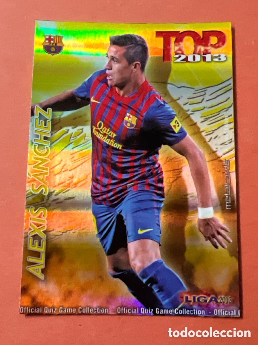 Cromos de F&uacute;tbol: C1678. CROMO 623 ALEXIS S&Aacute;NCHEZ FC BARCELONA TOP DORADO BRILLANTE QUIZ GAME MUNDICROMO 2012 2013