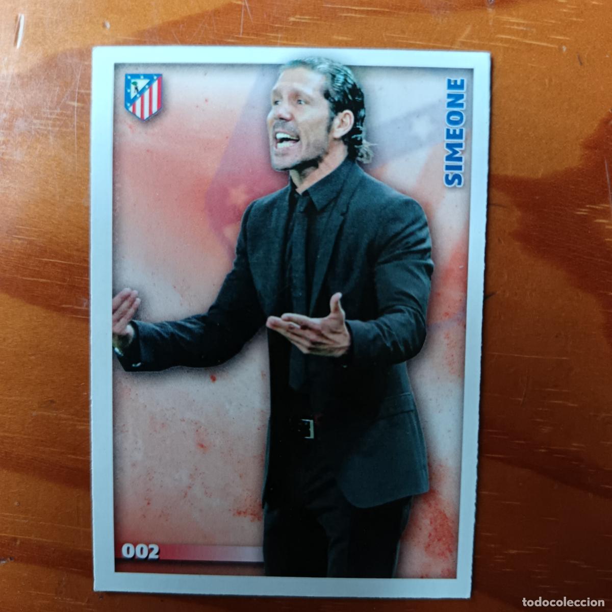 Cromos de f&uacute;tbol: SIMEONE. Trading card Atletico Madrid. Fichas Quiz de la Liga 2014- 2015. MC Sport