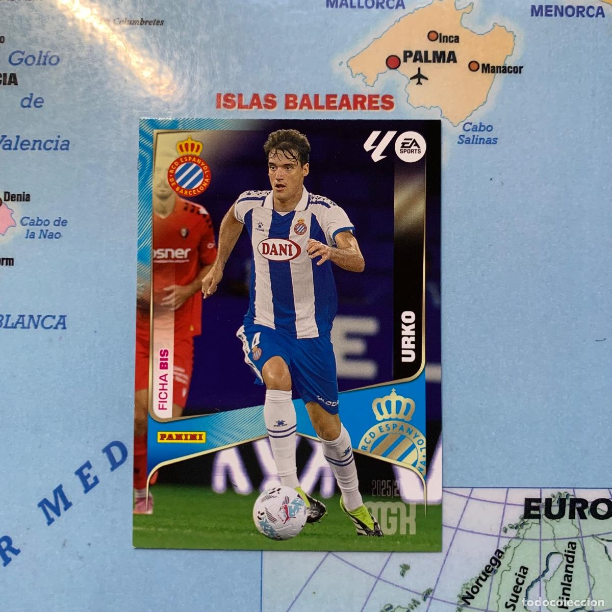 Cromos de f&uacute;tbol: Urko n&uacute;mero 156 Bis del Espa&ntilde;ol megacracks 25-26 2025-2026